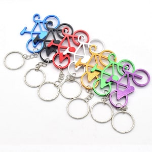 1&quot; Key Ring with metal bike key chain 7 color Bottle Opener Keychain for Decoration or gifts 2pcs