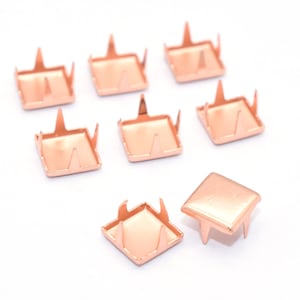Metal Rose Gold Square Claw Studs 4 Cone Claw Rivets Spike Nailheads Rivets For DIY Craft Making Jacket Bags Riemen Leather Craft 100pcs
