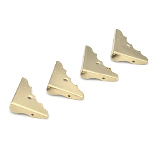 37*10mm Bügeleisen Gold Möbel eckige Schutzbox Rand Sicherheitsschutz Dekorative Eck Halterungen für Holz Hülle Schmuckkästchen Schrank Koffer Koffer-12Stk