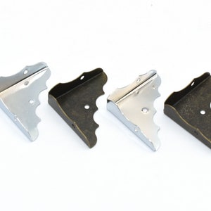 37mm Metal Furniture Corner Protector Box Edge Safety Guard Decorative Corner Brackets for Wood Case Jewelry Box Cabinet Trunk -12pcs