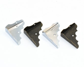 Lot de 4 protections d'angle en laiton antique pour coffres et boîtes à bijoux, design rétro