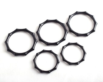 Bamboo O Rings Black Closed Ring O Buckle Belt Strap Buckle Round O Ring Loop Metal Snap Clasp Bag Clasp Purse/Handbag Making Leather Craft