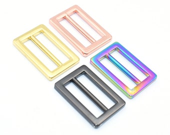 Rainbow Metal Belt Buckle Double Bar Buckle 20mm Adjuster Buckle Rectangle Purse Buckles for straps Replacement Handbag webbing hardware DIY