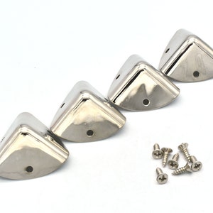 38mm Silver Box Corner Protector Triangle Metal Box Decorative Edge Safety Guard Corner clip Metal Jewelry Box Corners - 4pcs