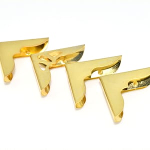 30mm Metal Box Corner Protector L Shaped Decorative corner protection Gold 12 pcs