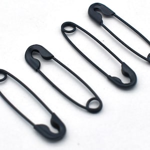 22mm Black Safety Pins Jewelry Making Pins Sewing Safety Pins charming pins Finding Gourd Pin Garment Pin Locking Stitch Marker 100pcs
