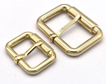 23-32mm Gold Adjustable Belt Buckle Slide Buckle Metal Purse clasp Buckles Bag ring strap buckles Handbag webbing hardware - 6pcs