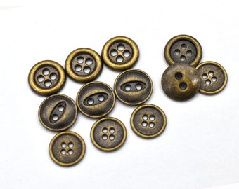 Bronze Coat Buttons Antique Metal Flat Button Sewing Buttons Blazer Button Suit Buttons for Clothing or Leather Wrap Clasps Sewing