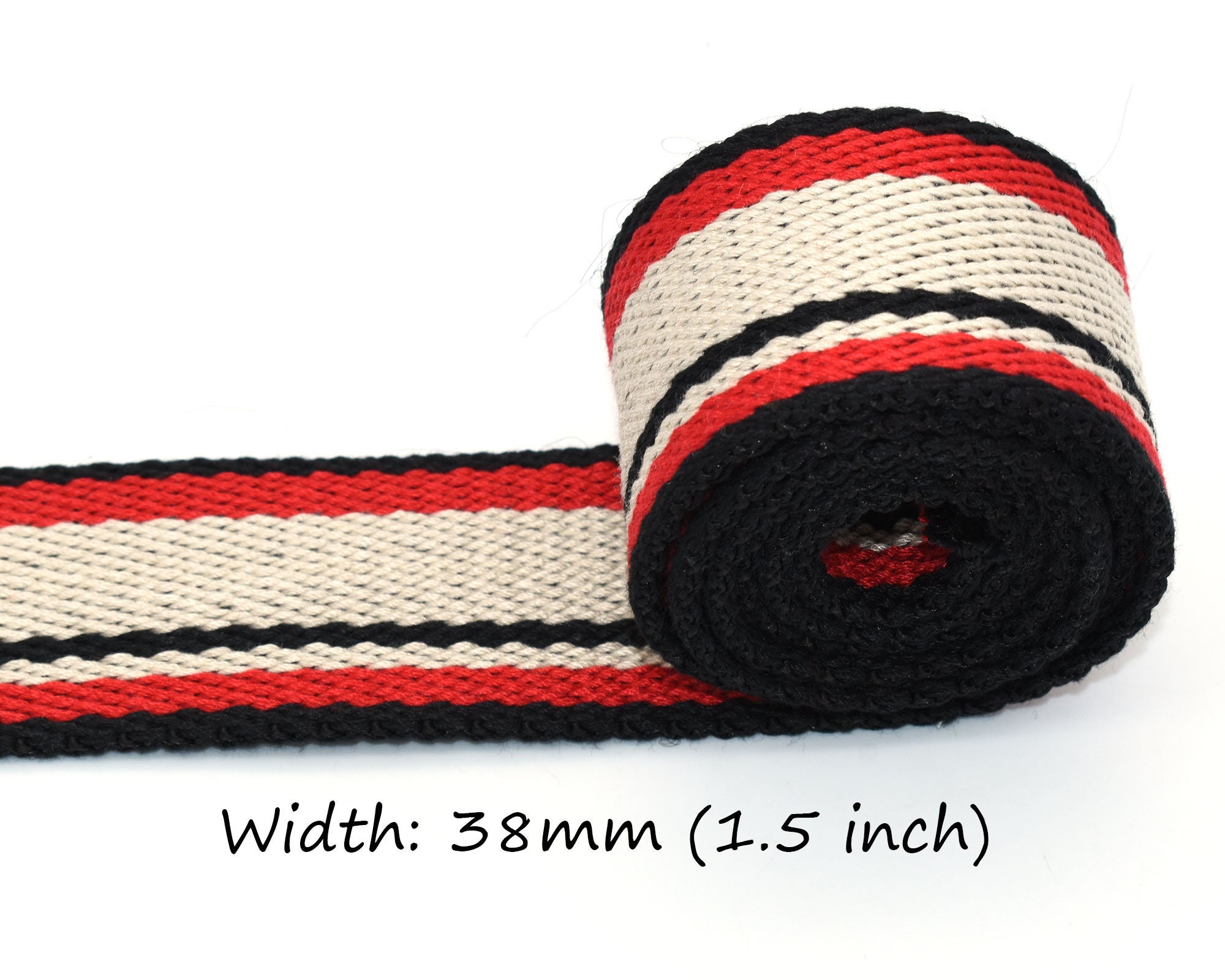Cotton Webbing 1.5 Inch Wide Webbing Bag handles, bag strap for tote bag  Upholstery Webbing 2