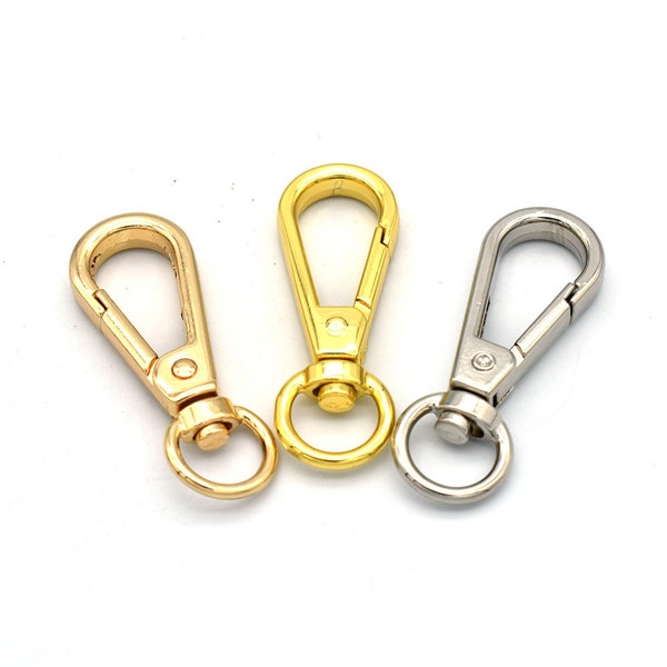 10mm Swivel Clasp Lobster Clasp Claw Push Gate Trigger Clasps Swivel Snap Hooks for key ring keychains bag stuff - 8pcs