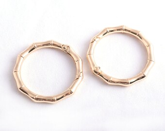 Bamboo Spring Ring Light Gold O Rings Non-welded Eamless Loops Craft Circle Rings Round Strap Circle Ring Backpack Buckle Purse/Handbag DIY