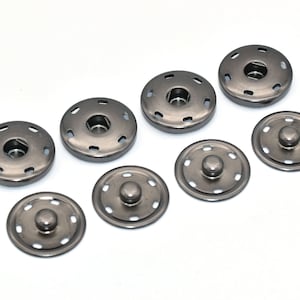 30mm Black Snap Button Metal Snap Fasteners Snap Rivet Buttons Leather Craft Buttons For fabric jackets and coats 10 set