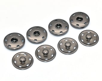 30mm Black Snap Button Metal Snap Fasteners Snap Rivet Buttons Leather Craft Buttons For fabric jackets and coats 10 set