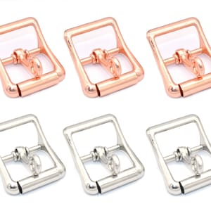 Roségoldene Pin Schnalle Leder Gürtelschnalle Schiebeverschluss Schnallen Rucksack Schnallen Verschluss Pin Rollschnalle für Lederkragen und Manschetten