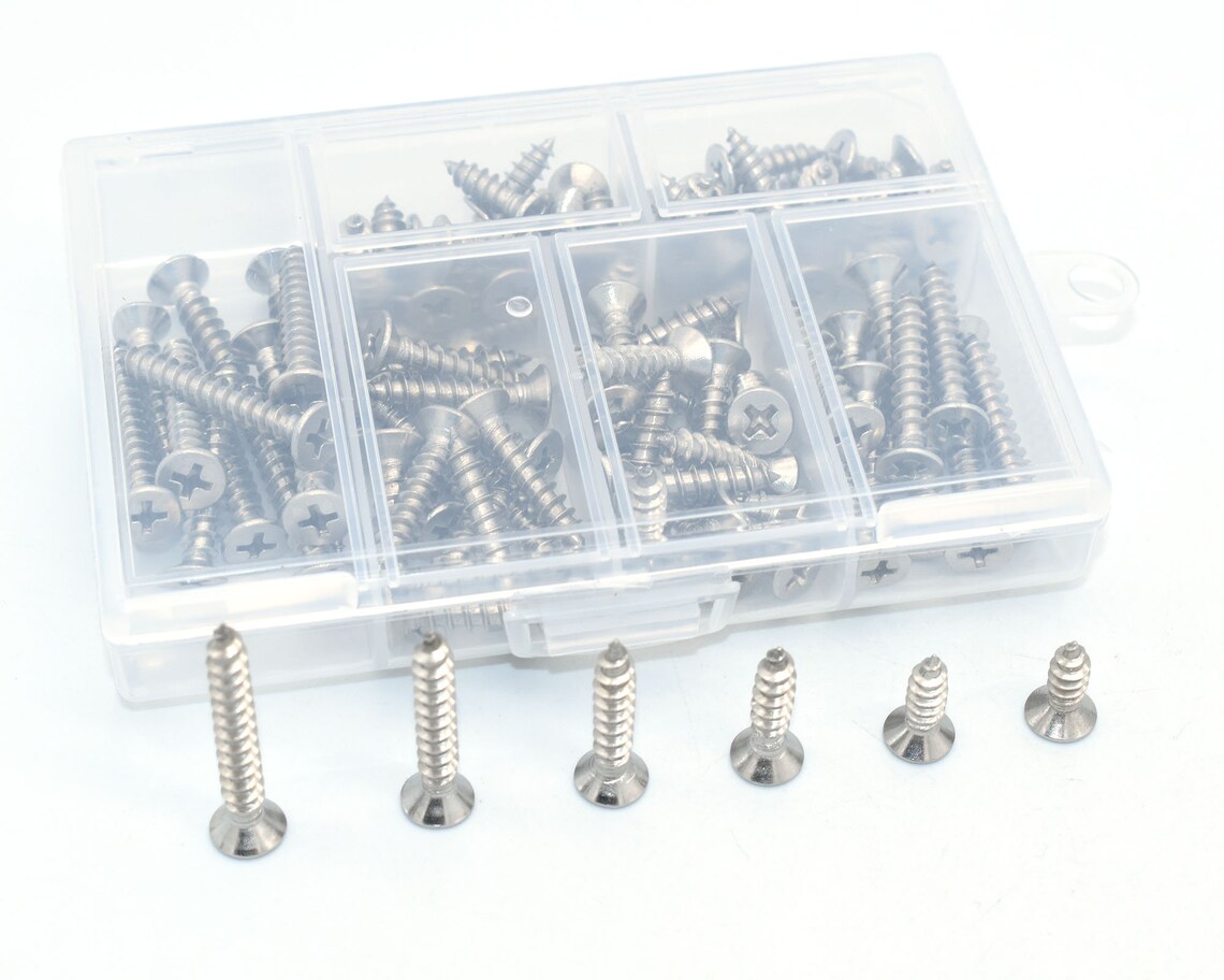 M4 Stainless Steel Self Tapping Screws Assortment Set 105Pcs Etsy