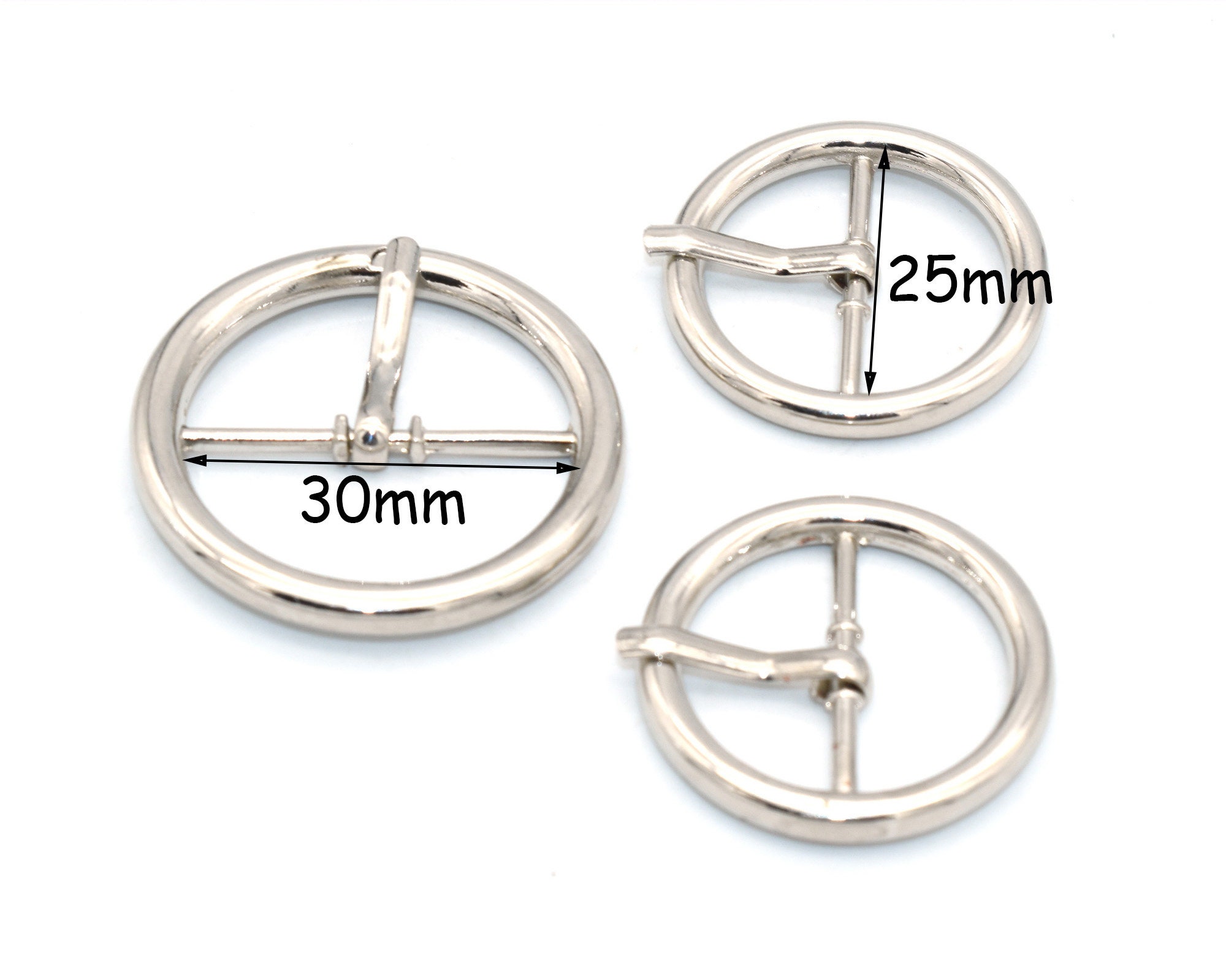 Silver Metal Round Belt Buckle Slide Buckles Adjuster Buckles Etsy UK