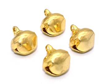 13mm Gold Jingle Bell Charms Christmas Bell Cross Bells holiday Bell Ornaments Pendant Bells for Collar Christmas Home Decorative Bell 20pcs