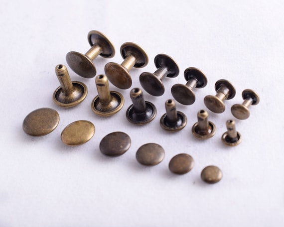 10PCS Metal Rivet Double Cap Studs Leather Screw Belt Rivets