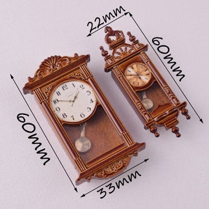 Handmade Miniature Clocks Wooden Vintage Clock Mini Photo Prop Tiny ...
