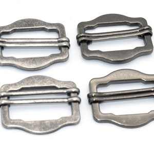 30mm Metal Black Adjustable Belt Buckle Slide Buckle Metal Purse clasp Buckles Bag ring strap buckles Handbag webbing hardware - 6pcs