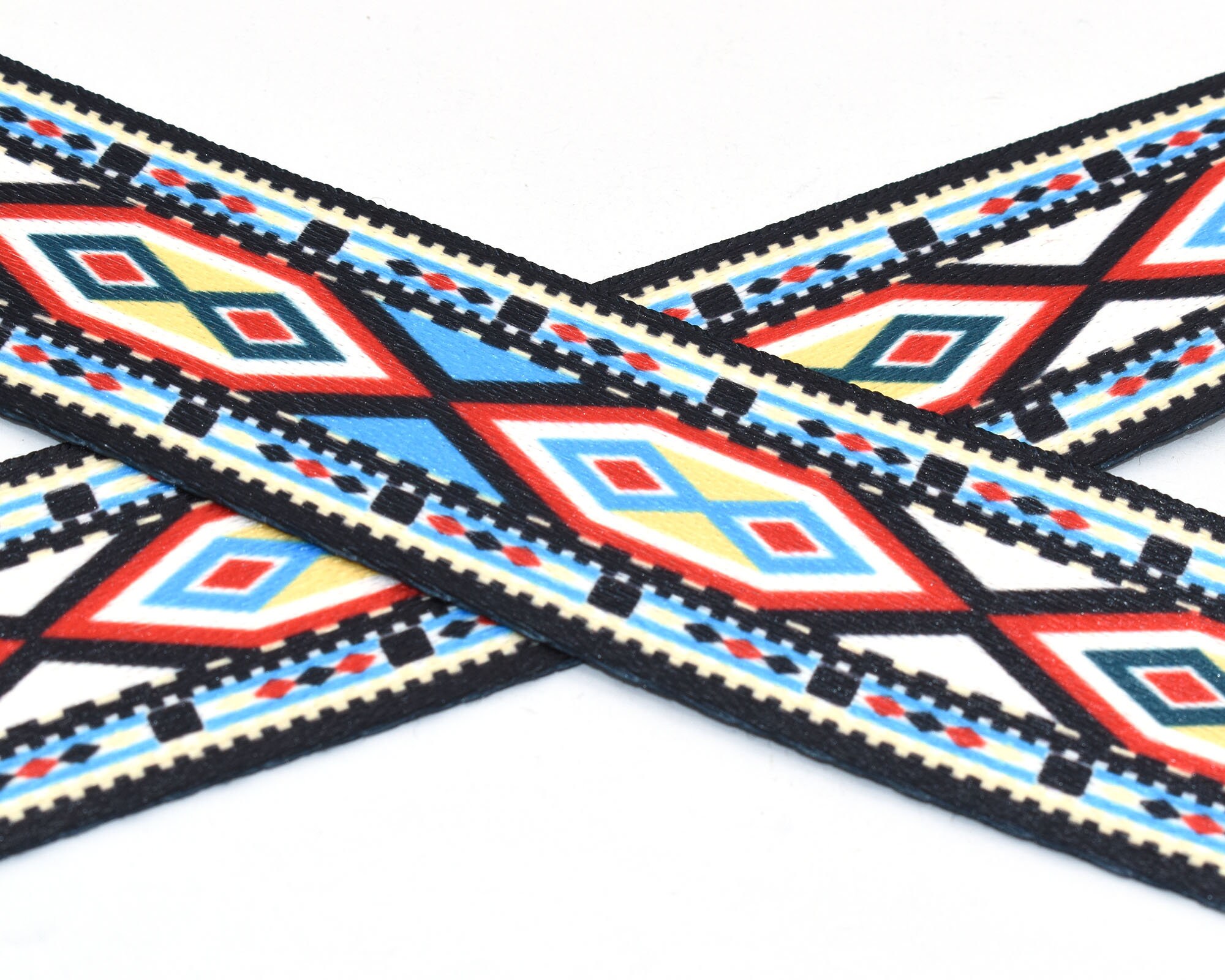 1.5woven Ribbons Geometric Pattern Ribbon Knit Tape Etsy UK