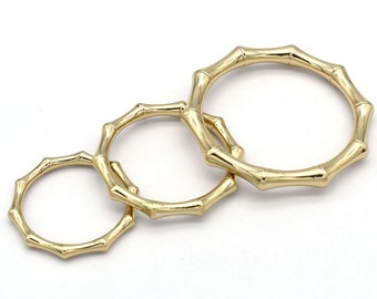 32-50mm Light gold Bamboo O Rings Non-welded seamless loops craft circle rings Round strap Circle Ring backpack buckle for purse/handbag DIY
