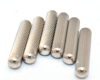 25mm Silver End Tips Caps Leather Bullets Tube Clasps Ribbon Stopper Findings Shoelace Replacement Tips Metal Aglets Hoodie Clothing