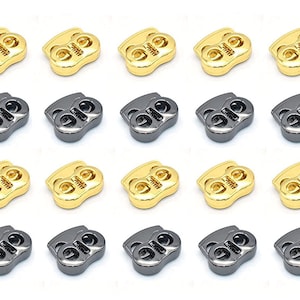 Metal Cord Lock Adjuster,Toggle cord stopper,double Hole Toggle,Cord Lock Stopper,End toggles for Rope Lock Buckle Purse Closures 19*15mm
