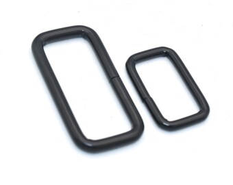 Black Iron Square Rings Belt Buckle Adjustable Buckle Square Slide Buckles Purse Clasp Buckle Bag strap buckle for Bag Purse Making 52/32mm