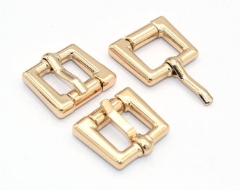 13mm Gold Slide Buckle Metal Belt Buckle Adjustable Buckles Purse Clasp Bag Ring Strap Buckles for Handbag Webbing Hardware 10pcs