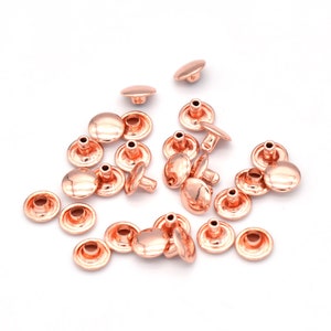 10mm Rose gold Material Double Cap Rivets Studs for Leathercrafts Fastener Snaps Prong Studs rapid rivets 50set
