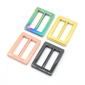 Regenbogen Metall Gürtelschnalle Verstellschnalle Rechteck Geldbörse Schnallen für Gürtelverstellung Riemen Ersatz Handtasche Gurtband Hardware DIY 20mm