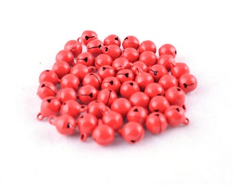 Mini Red Bells Jingle Bell Christmas Bell Pendant Bells Cross Bells Pet Bell Charms Ornaments Pendant Bell Cat Collar Christmas Decorative
