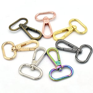 Metal Swivel Clasp Keychain Rainbow Swivel Hook Lanyard Snap Hooks Swivel Lobster Claw Strap Hook 8pcs