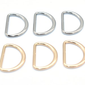 15mm Silver metal D ring Connector Loop  D bag clasp connector buckle D circles Belt strap Buckles for Handbag Purse hardware 20pcs