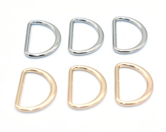 15mm Silver metal D ring Connector Loop  D bag clasp connector buckle D circles Belt strap Buckles for Handbag Purse hardware 20pcs