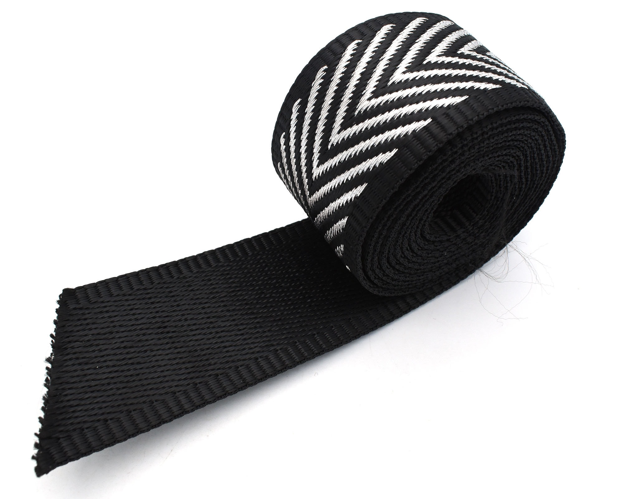 1.5" Black Webbing Jacquard Ribbon Cotton Belt Bag Webbing Belt Dog Collar Webbing DIY Garment Textile Sewing Accessories by the yard