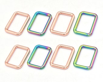 Rainbow Metal Rectangle Ring Belt Buckle Slider Connector Square Ring Adjustable Buckle Slide Buckle Purse Clasp Buckle Handbag Purse Making