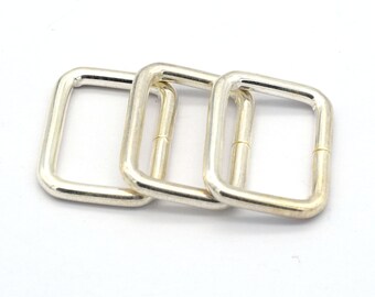 Silver Plated Square Rings Belt Buckle Slider Connector Iron Purse Clasp Buckle Adjustable Slide Buckles Bag strap buckle Bag Purse Making