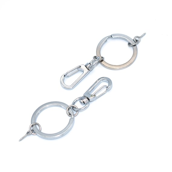 22mm Silver Keychains Key Rings With Lobster Swivel Clasps 