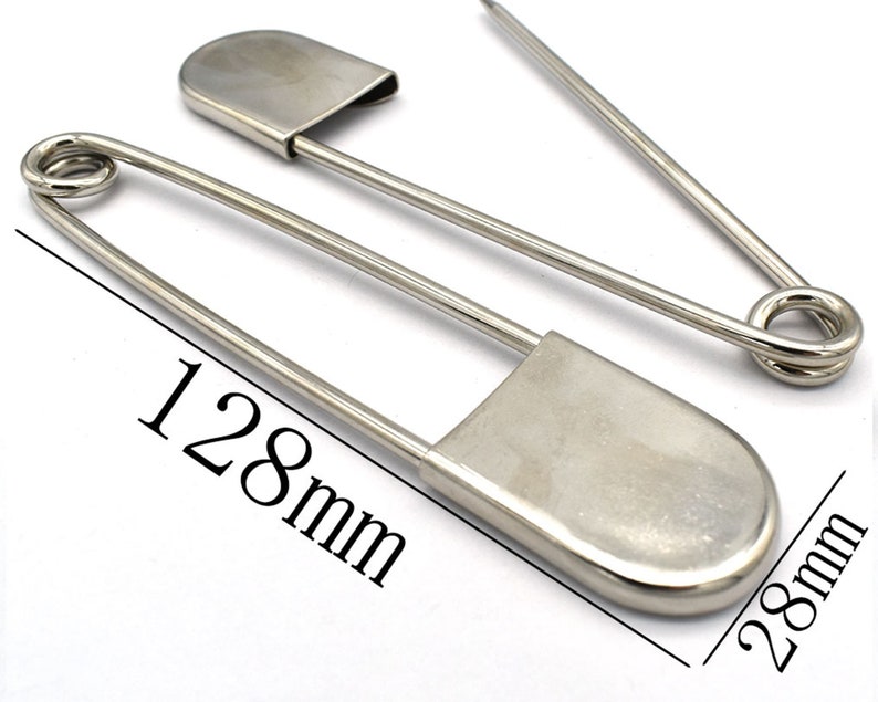 128mm Giant Safety Pin Big Over Sized Laundry Pins Kilt Pins Broche Broche Arrière Épingle de sécurité pour coudre Bijoux Fabrication de points Pins Charm image 2