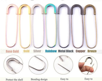 Large Safety Pins Sewing Pins - 7 Color 80mm Metal pins Giant Jumbo Safety Pins for for Clothing Apparel Accessories DIY Sewing 10pcs