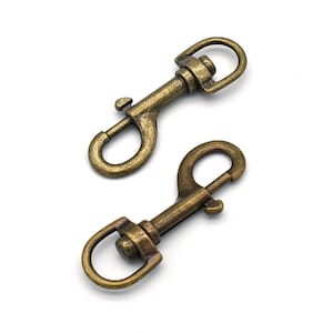 15mm Swivel Snap Antique Bronze Lobster Clasp Claw Push Gate Trigger Clasps Swivel clasp Hooks For keychain or backpack 4pcs