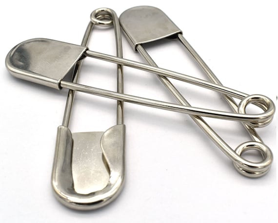 Giant Safety Pins Extra Large 128mm Pins Silver Brooch Jumbo Laundry Safety  Pins FOR Sewing Jewelry Making Stitch Makers Pins Charm-2pcs 