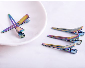 45mm Alligator hair clips Rainbow Metal Hair Alligator Clips Hair Accessory Blanks Fashion Hairpin Base For DIY Hair Accessories