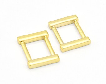 15mm Gold Adjustable Belt Buckle Slide Buckle Metal Purse clasp Buckles Bag ring strap buckles Handbag webbing hardware - 10pcs