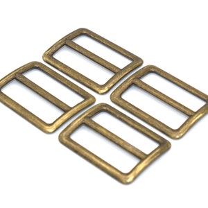 25mm Bronze Adjuster Buckle Slide Buckles Rectangle Belt Buckle Metal Purse backpack Buckles Strap buckle Handbag webbing hardware - 6pcs