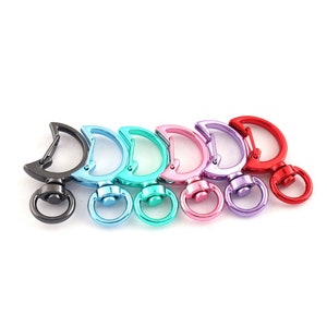 Moon Shaped Swivel Clasps Colorful Lobster Clasp Push Gate Snap Hook Key Chain Swivel hook Bag Connector