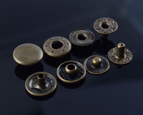 Metal Leather Snap Buttons 12mm Spring Snap Fasteners Kit Press