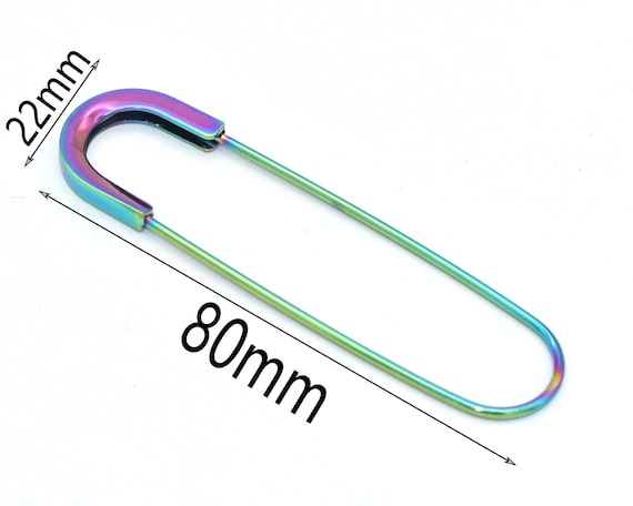 10pcs Beautiful Design Safety Pins 76mm Rainbow Pins, Clothing Shawl Pin  Brooch Pins Large Safety Pin for Label Earring 